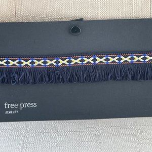 Free Press Women Choker Necklace Blue Fringe Choker Jewelry New adjustable